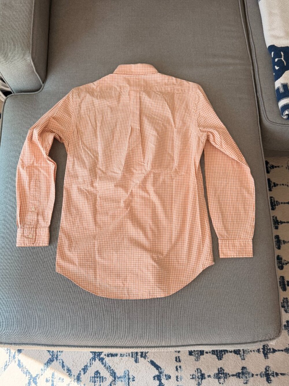 Polo Ralph Lauren Orangey-Tan Gingham Shirt, Classic Fit, Small - Picture 2 of 3
